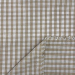 Tricoline Fio Tinto Xadrez Bege 