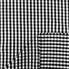 Tricoline Fio Tinto Xadrez Preto