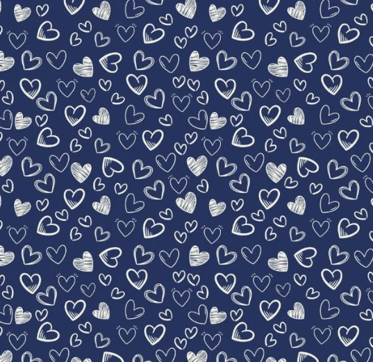 Tricoline Coração Apaixonado Marinho