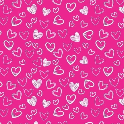 Tricoline Corações Fundo Rosa