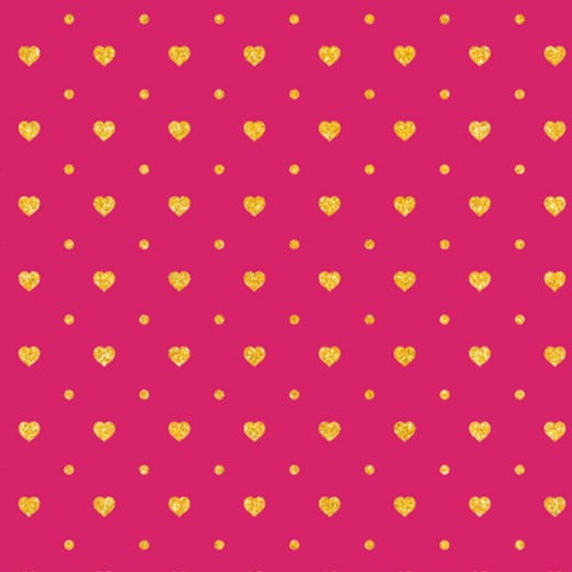 Tricoline Corações Mini Rosa Pink