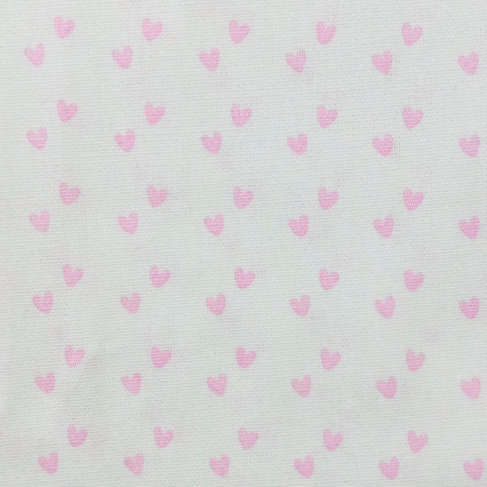  Tricoline Mini Coração Rosa Claro