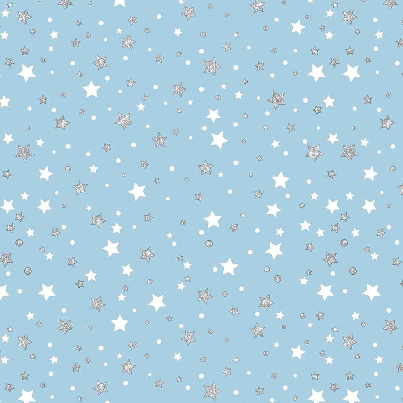 Tricoline Estrelas Branco e Prata