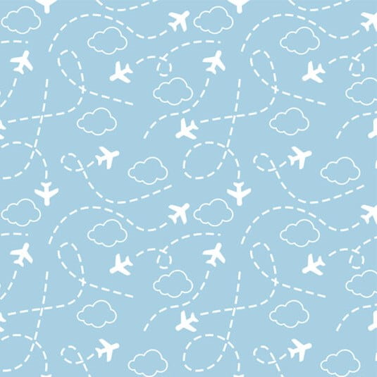 Tricoline Mini Aviões Azul