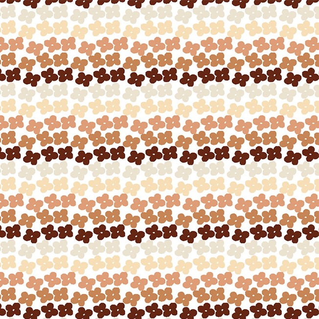 Tricoline Mini Flores Beges