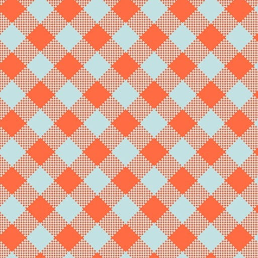 Tricoline Mista Xadrez Diagonal Laranja