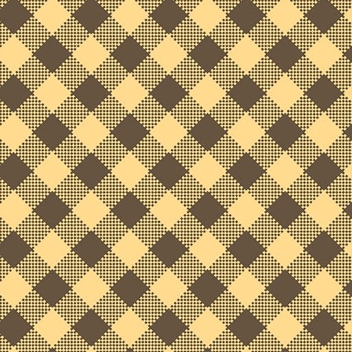 Tricoline Mista Xadrez Diagonal Marrom e Amarelo