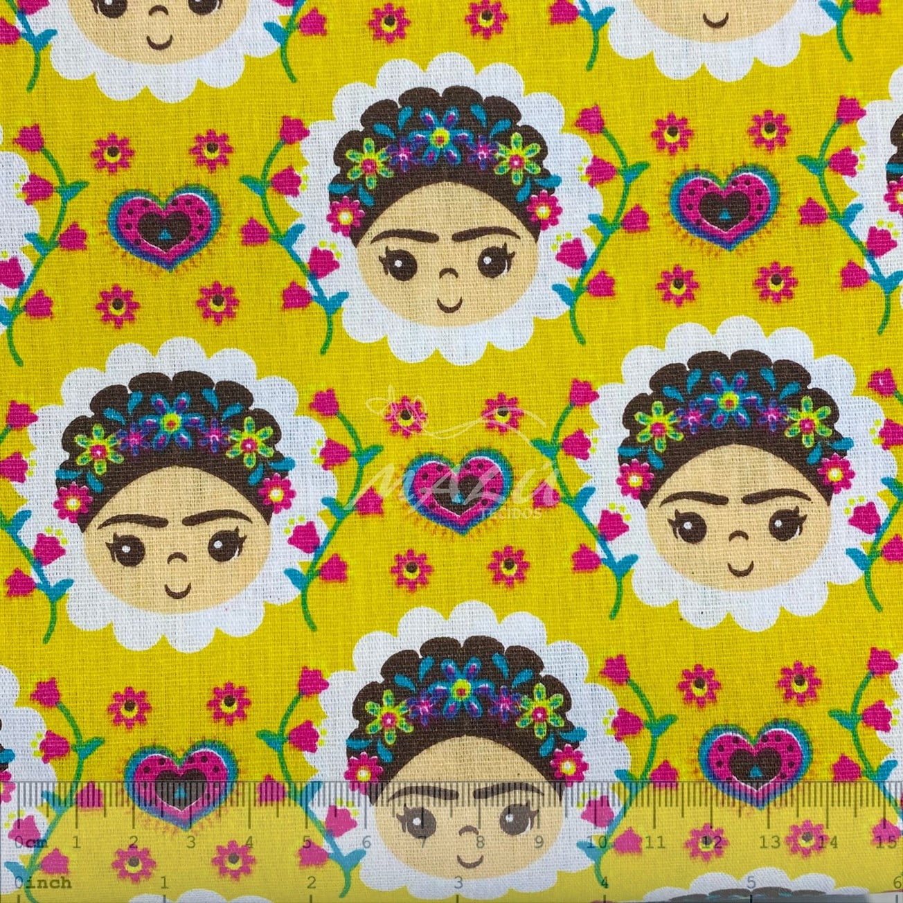 Tricoline Frida Kahlo Amarela 