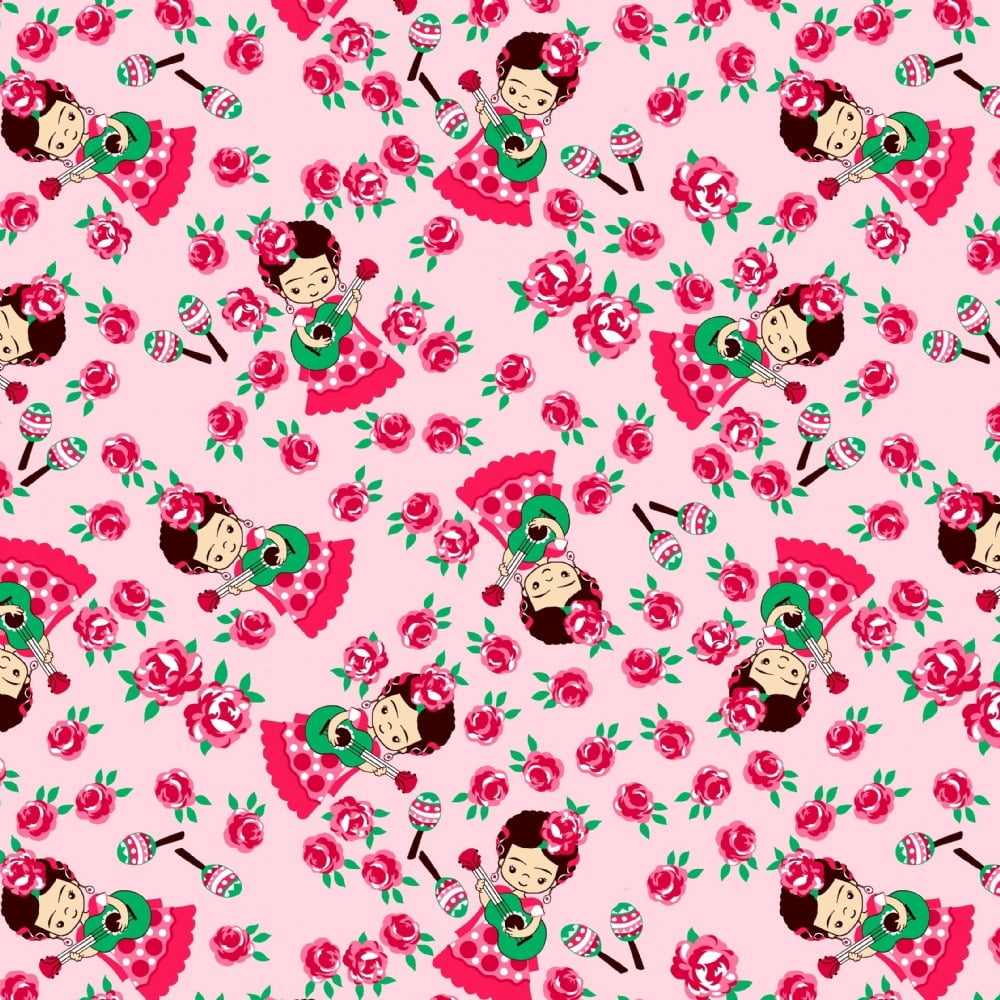 Tricoline Fridinha Fundo Rosa 
