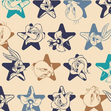 Tricoline Looney Tunes em estrelas Pásteis
