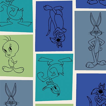 Tricoline Looney Tunes Formas Coloridas Frias