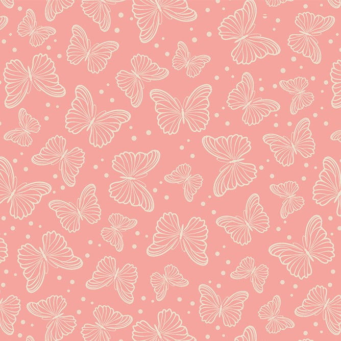 Tricoline Borboletas Conceito Rosa