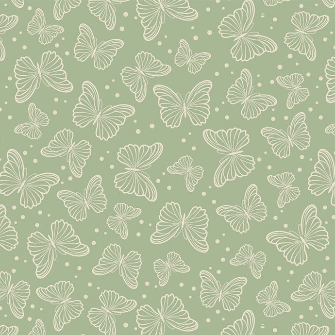 Tricoline Borboletas Conceito Verde