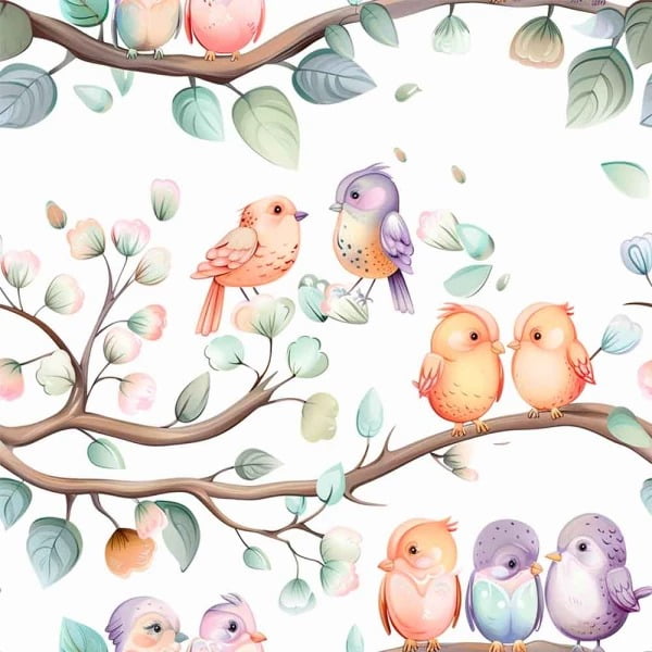 Tricoline Digital Passarinhos Belos