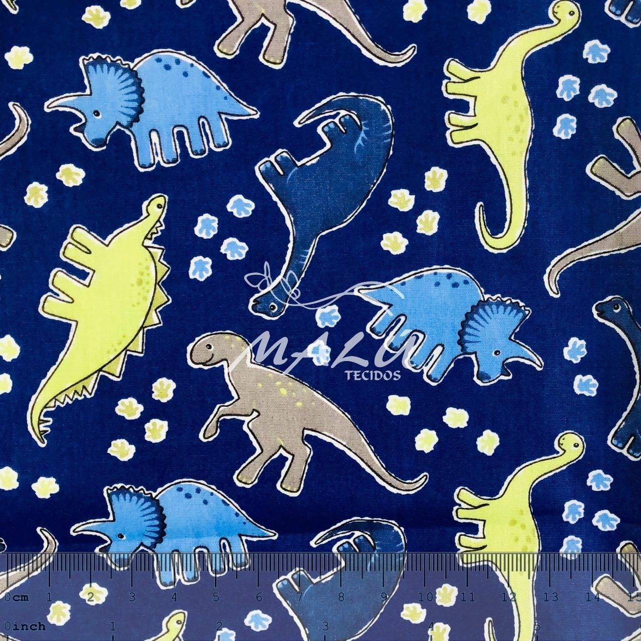 Tricoline Dinossauros fundo Azul