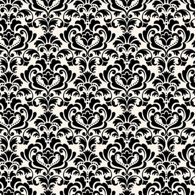 Tricoline Arabesco Preto e Branco