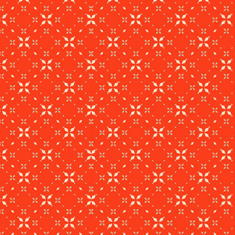 Tricoline Ornamento Geométrico Vermelho