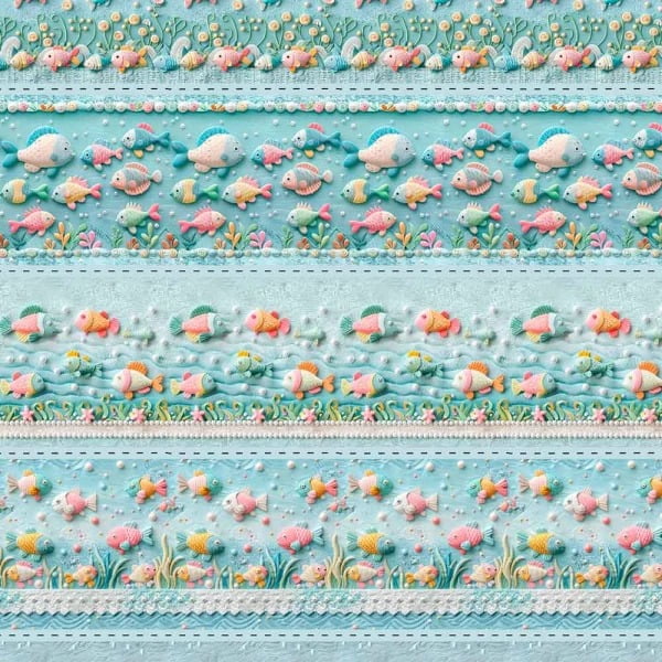 Tricoline Digital Barrado Peixinhos