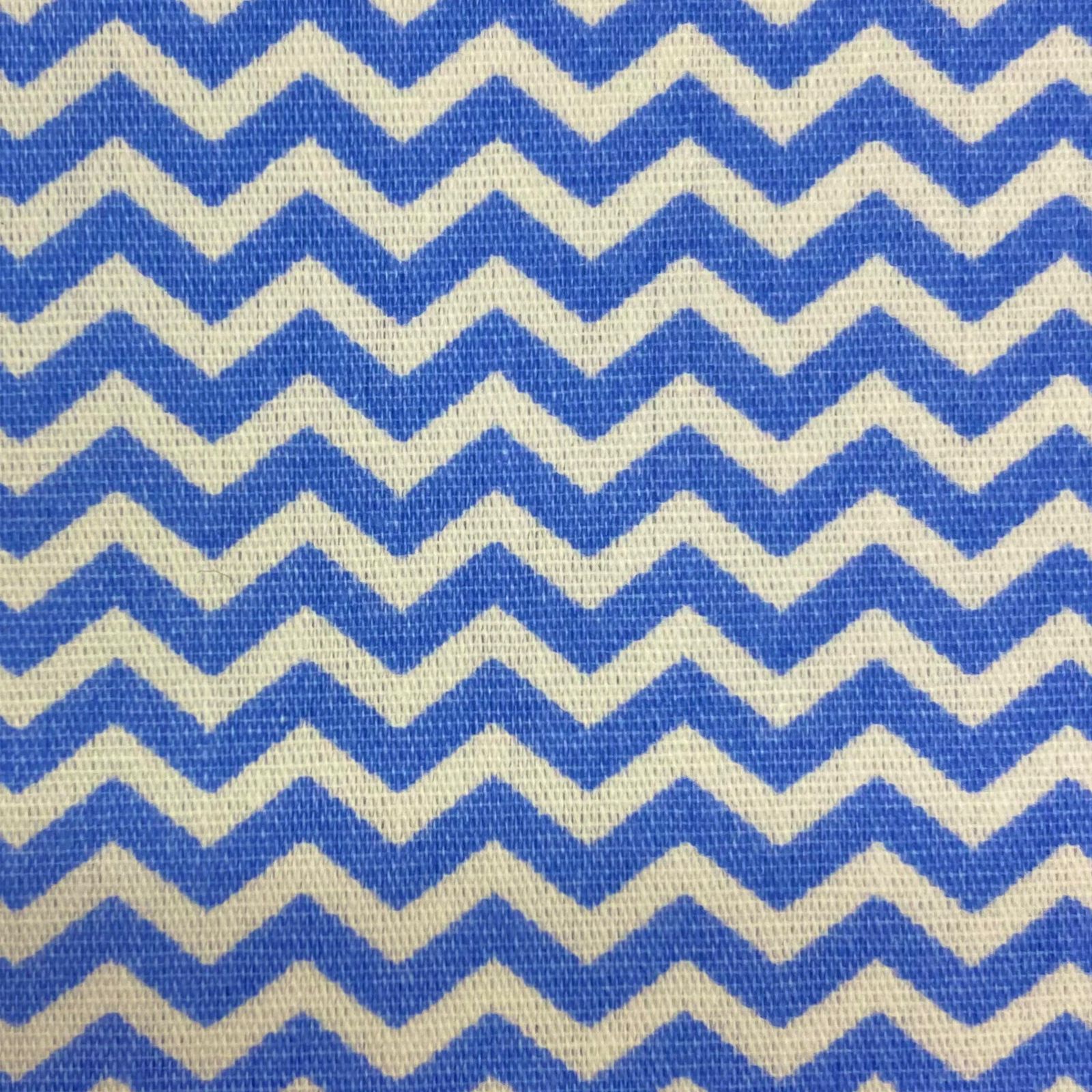 Tricoline Chevron Azul e Branco Pequeno