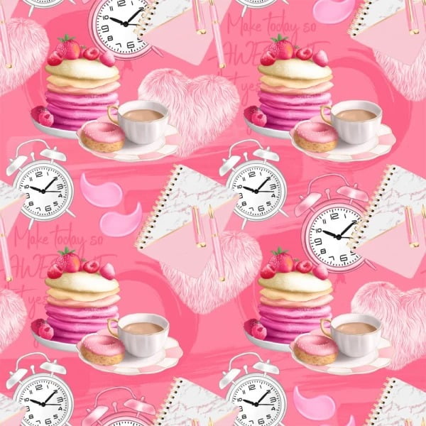 Tricoline Panquecas Fundo Rosa