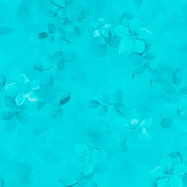 Tricoline Digital Floral Simples Azul