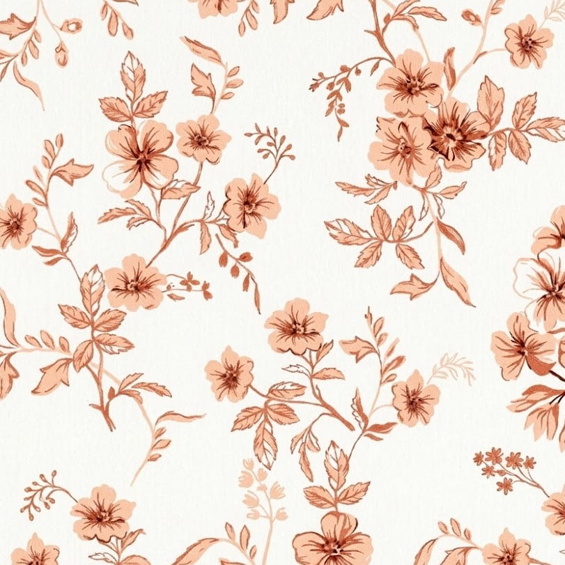 Tricoline Floral Alaranjado