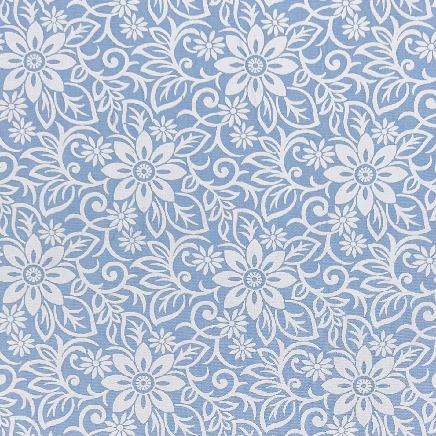 Tricoline Floral Azul