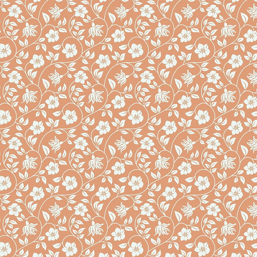 Tricoline Floral Composê Bege 