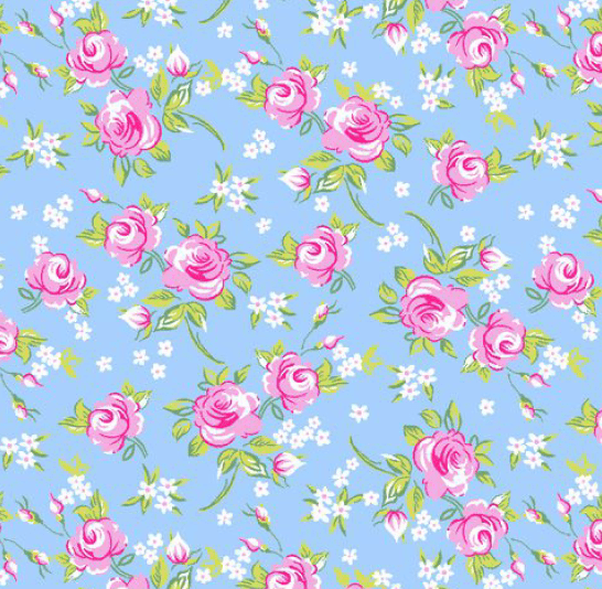 Tricoline Floral Dona Azul