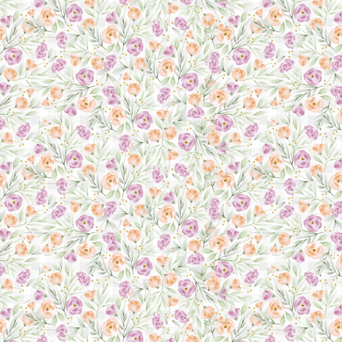 Tricoline Floral em Aquarela Miúdo