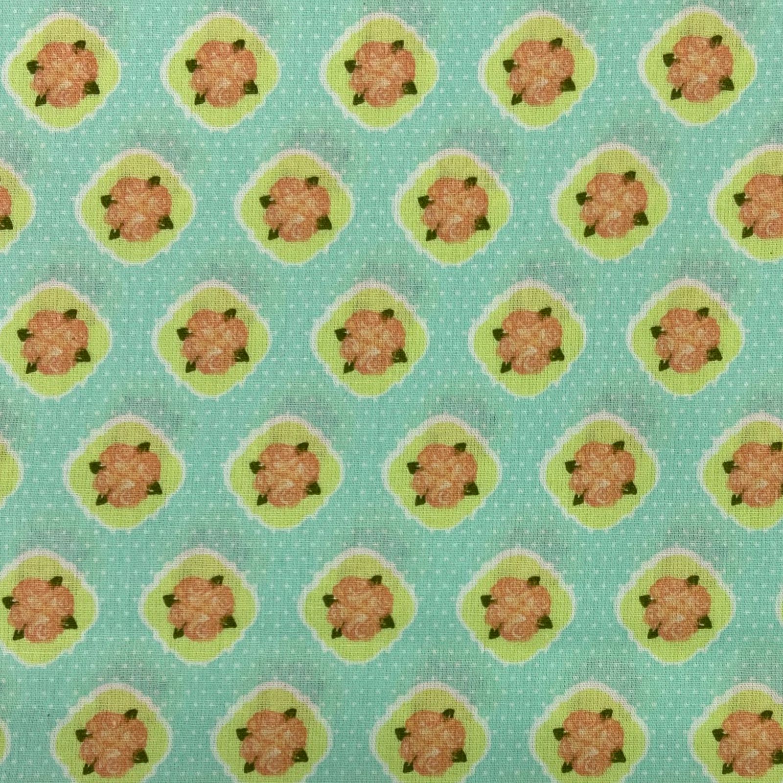 Tricoline Floral Fundo Poa Verde LIQUIDA 