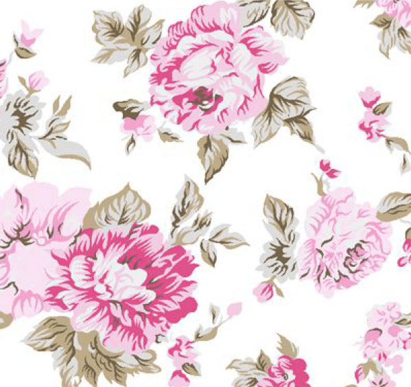 Tricoline Floral Lindo Rosa
