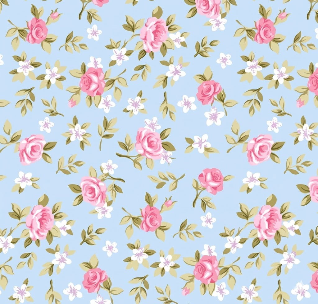 Tricoline Floral Lucia Azul