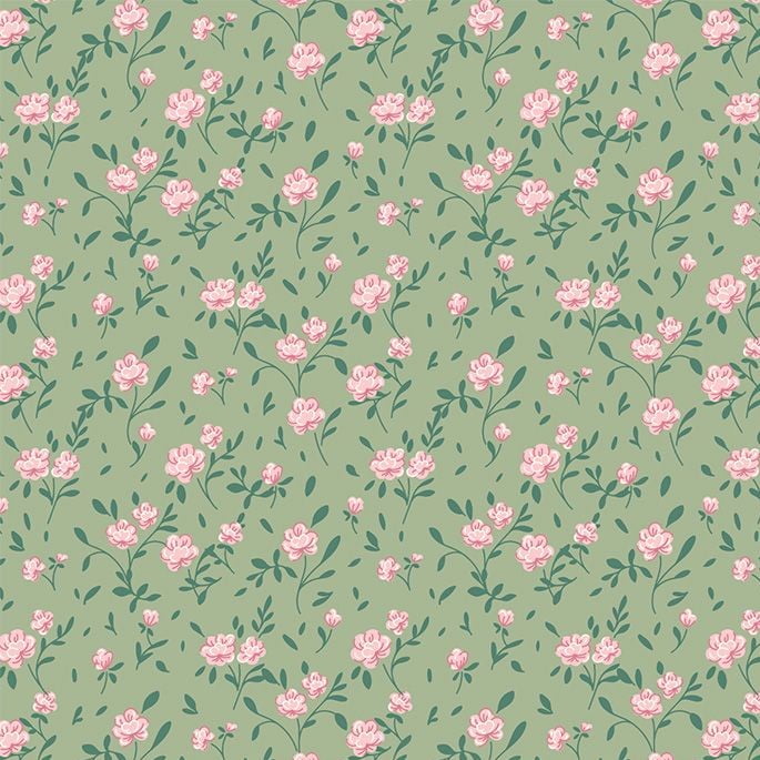 Tricoline Floral Micro Jardim Verde 