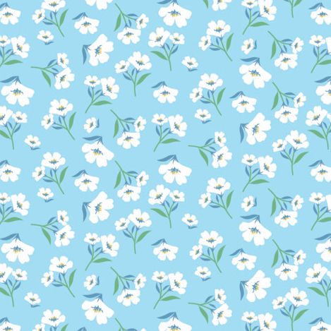 Tricoline Floral Primavera Azul Bebê