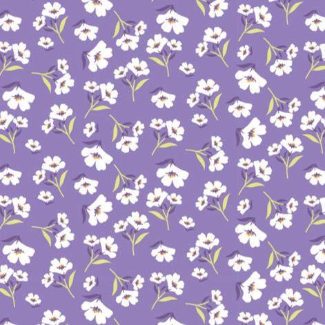 Tricoline Floral Primavera Roxa