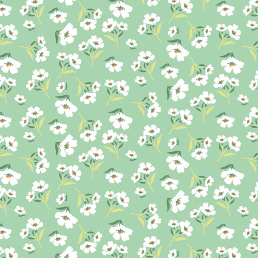 Tricoline Floral Primavera Verde Chá
