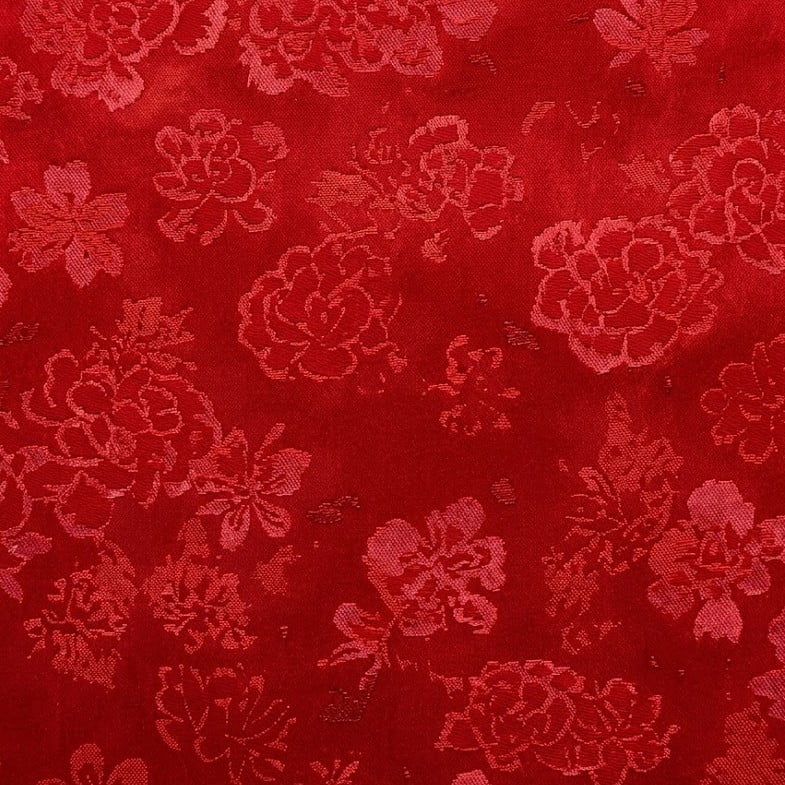 Tricoline Floral Vermelho