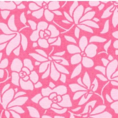 Tricoline Flores Simples Rosa