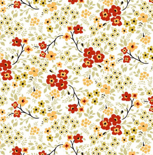 Tricoline Flores Vermelhas Pintura