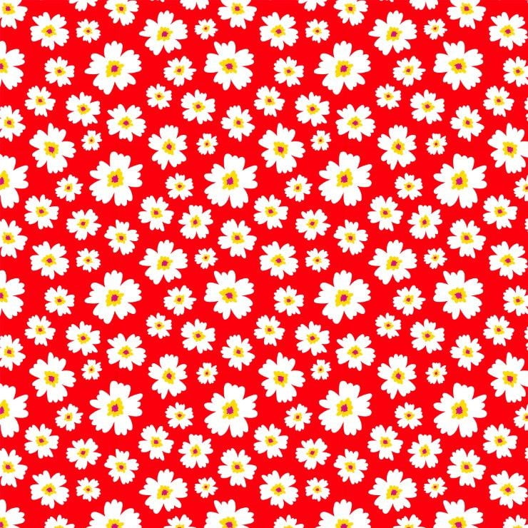 Tricoline Margarida no Vermelho 