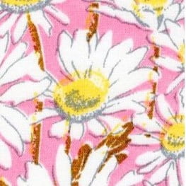 Tricoline Margaridas Fundo Rosa 