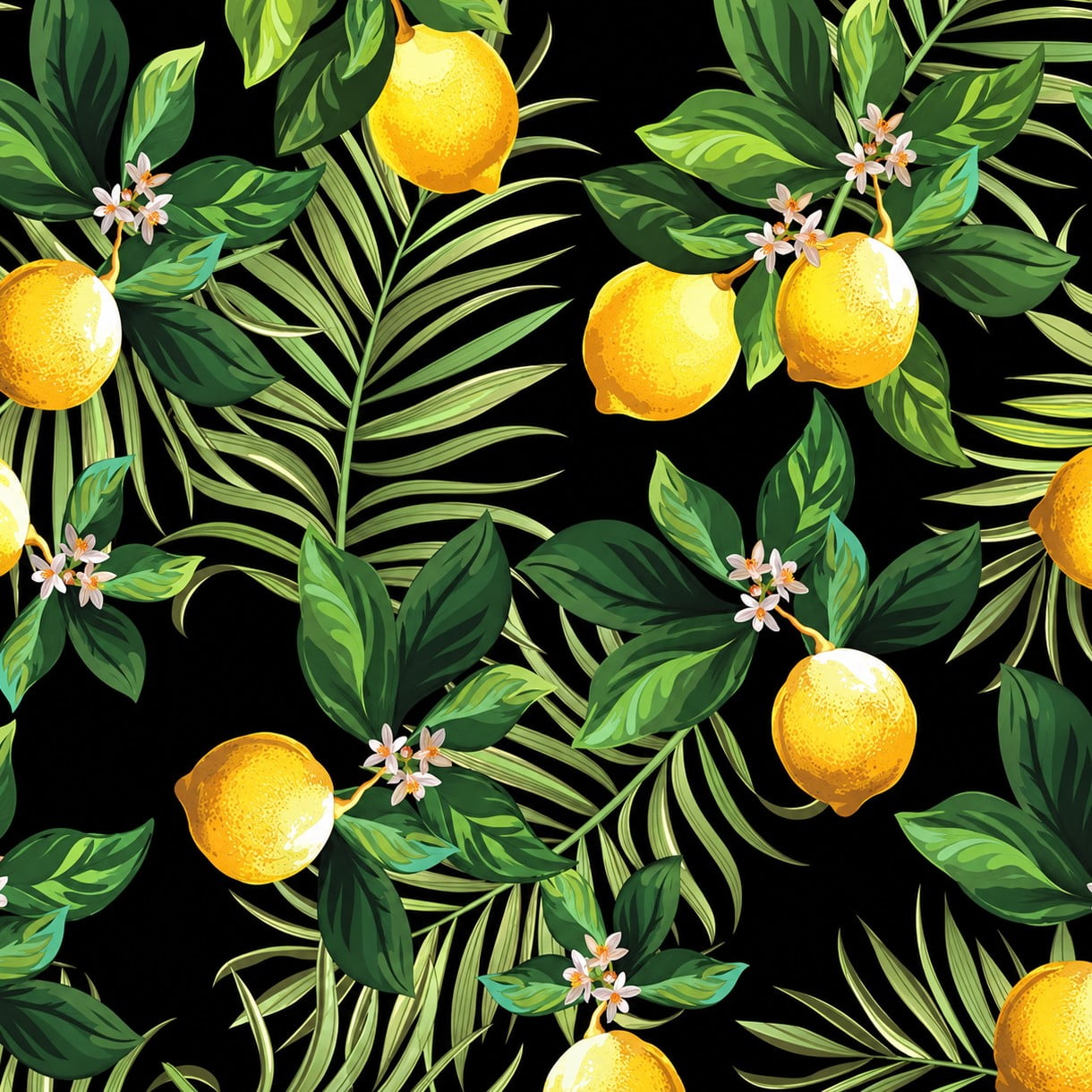 Tricoline Digital Limão Siciliano Fundo Preto