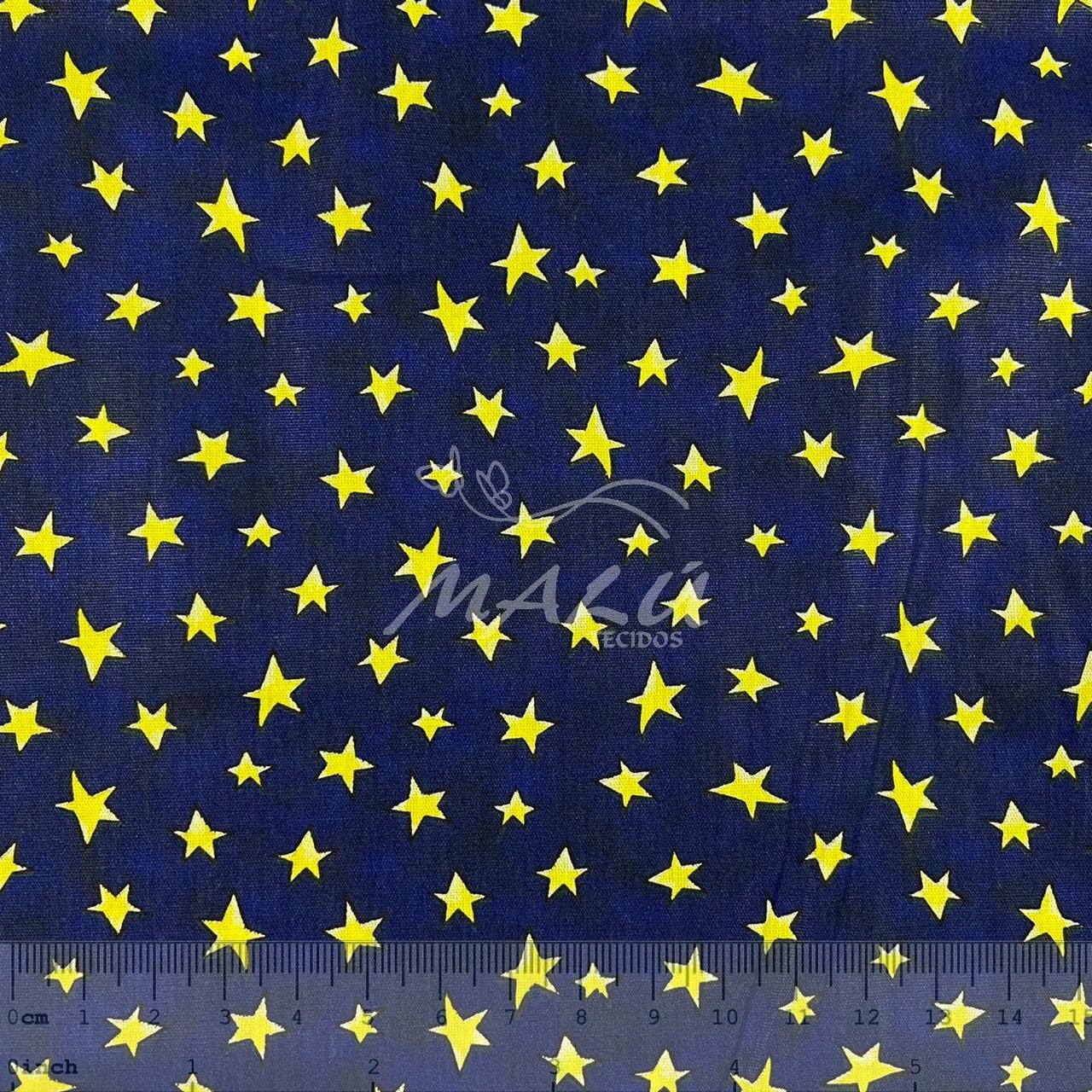 Tricoline Estrelas fundo Azul Marinho