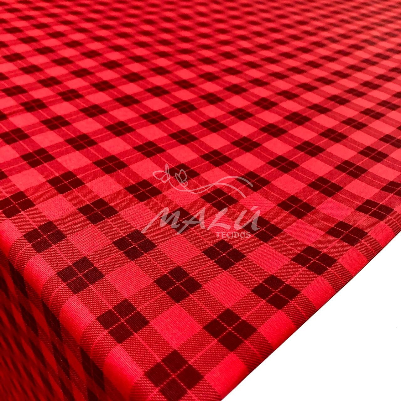 Tecido Tricoline Xadrez Vermelho, 100% Algodão, 50cm x 1,50m - Loja de  Tecido no Brás, fundo xadrez vermelho png 