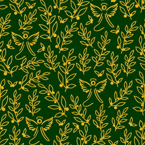 Tricoline Anjos e Folhas Verde