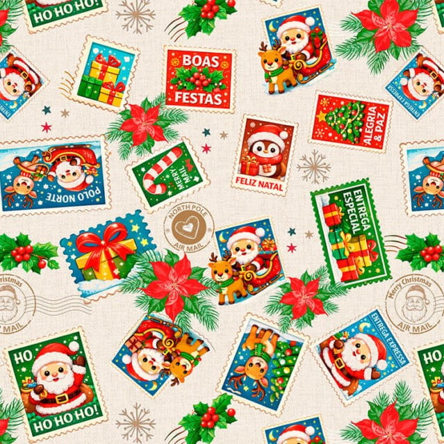 Tricoline Cartinhas de Natal