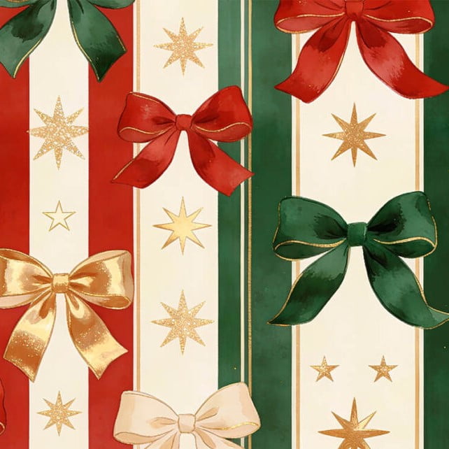 Tricoline Digital Lacinhos de Natal