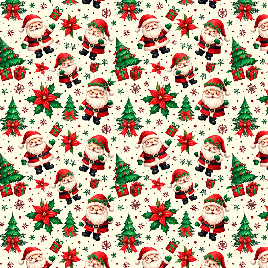Tricoline Digital Papai Noel e Presentes