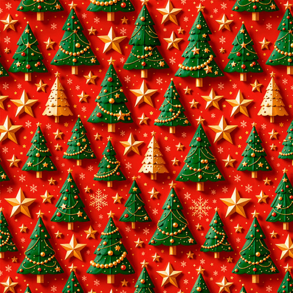 Tricoline Floresta de Natal Dourada